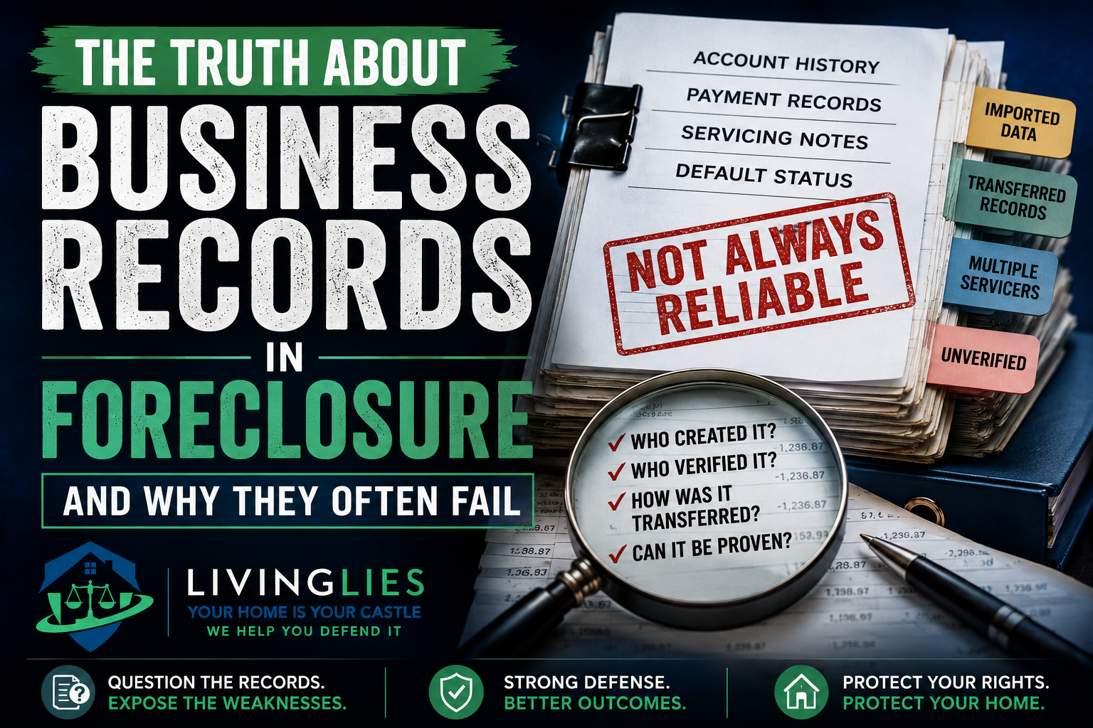 Business records foreclosure defense