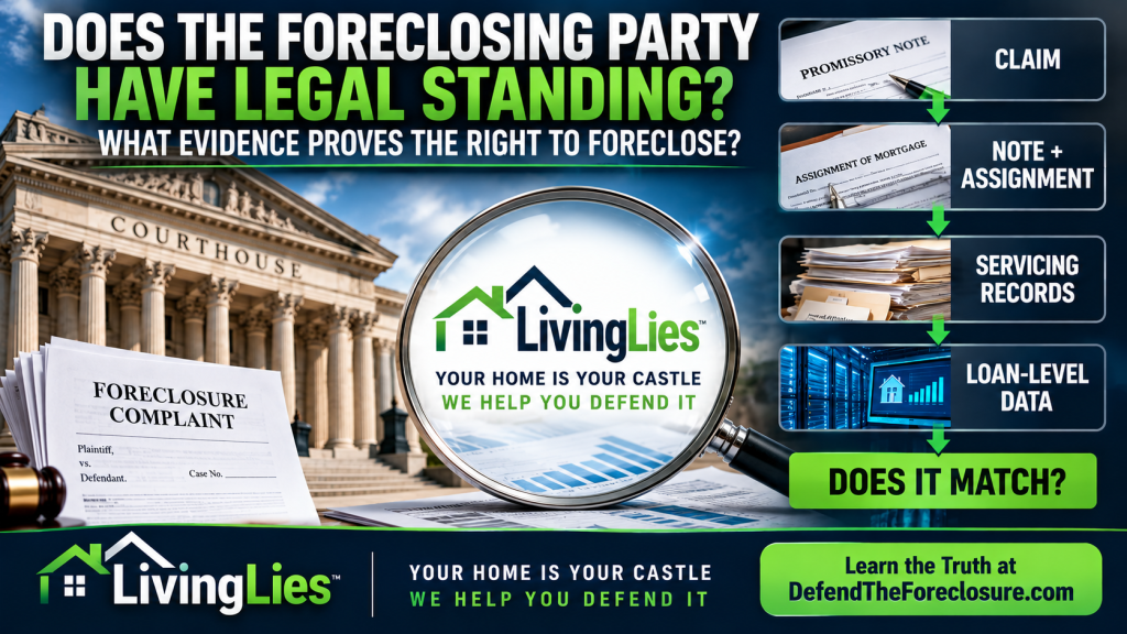 DOES THE FORECLOSING PARTY HAVE LEGAL STANDING?