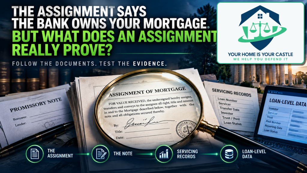 What doe a mortgage assignment prove?